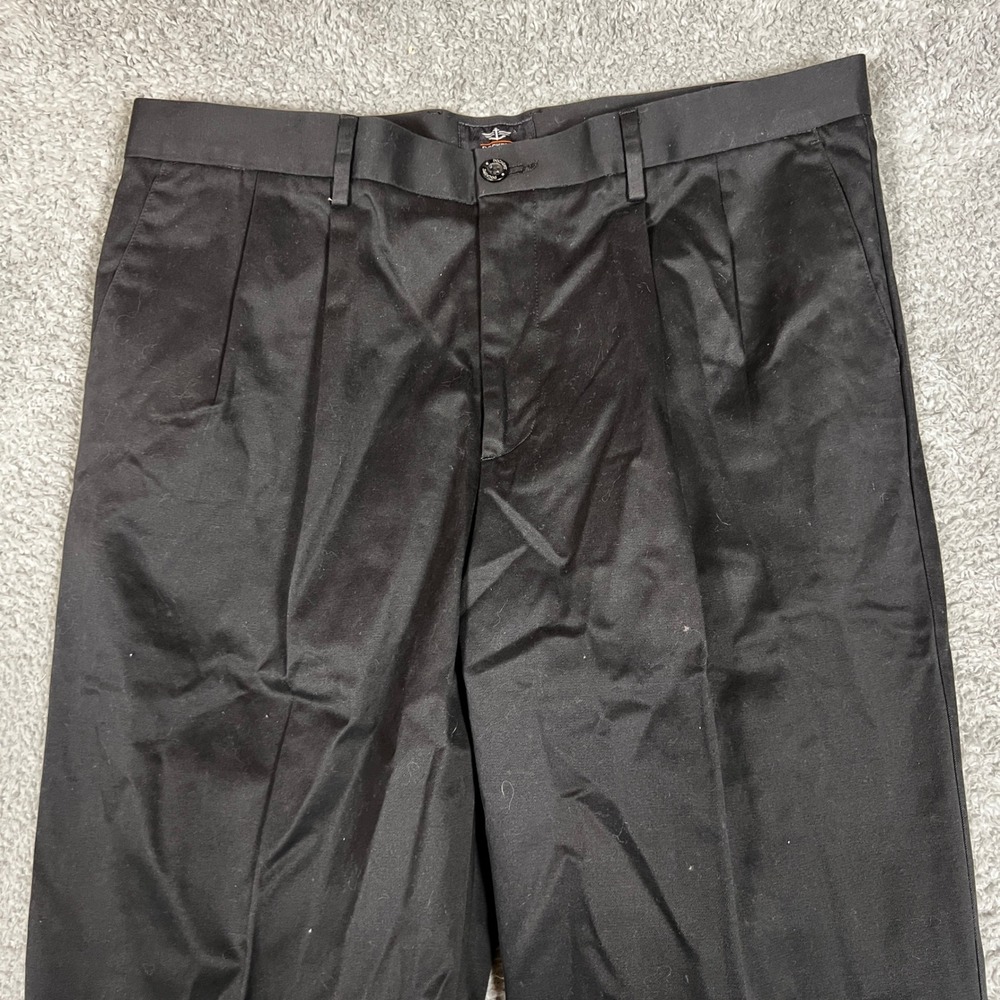 Dockers Dress Pants Mens 38x34 Refined Khaki Black Pleated Classic Office NEW - Picture 4 of 10